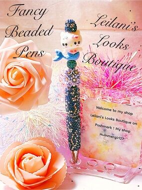Fancy beaded Pen/gifts/mermaid/hello kitty/summertime/turquoise flowers/